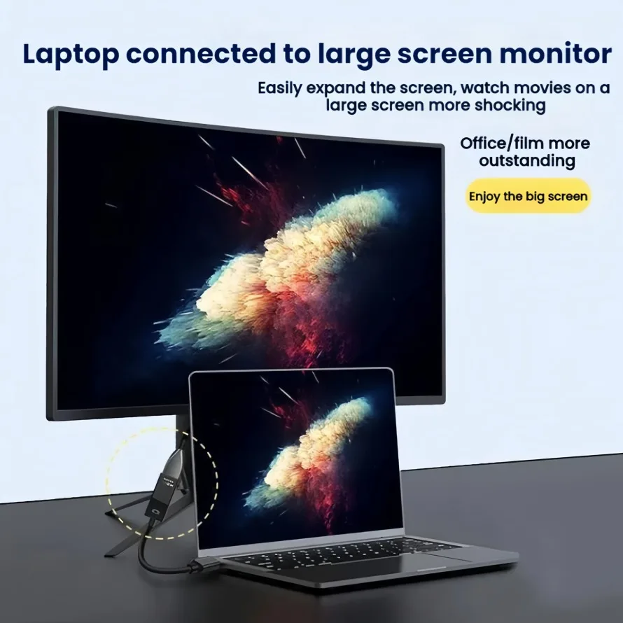 Фото Адаптер, совместимый с Mini DP на HDMI, преобразователь Thunderbolt на 4K HDMI, для MacBook Surface, ноутбука, ТВ, монитора, проектора №5