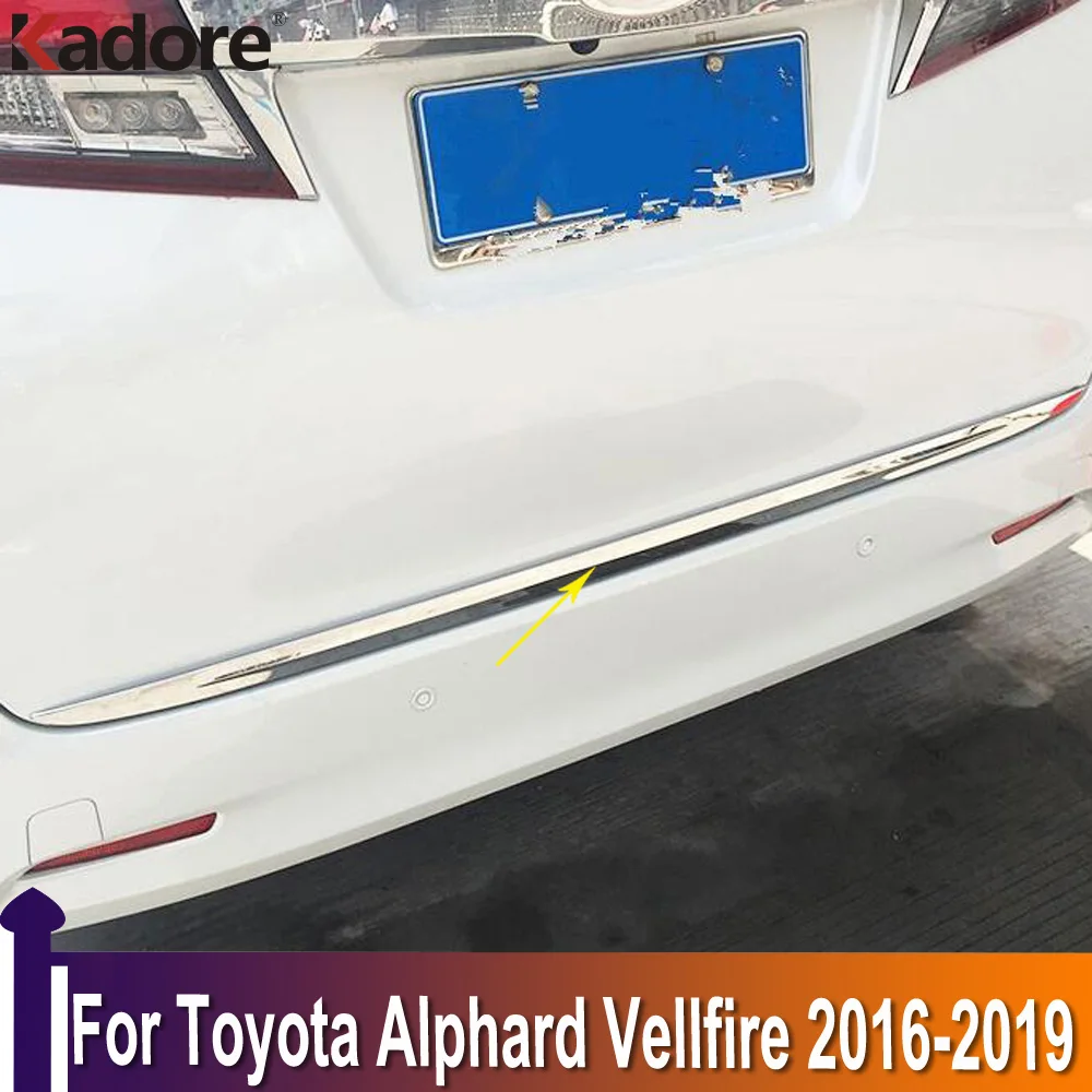 For Toyota Alphard Vellfire 2016-2019 Stainless Steel Rear Trunk Lid Cover Trim  Car Accessories Tailgate Boot Protection Strip