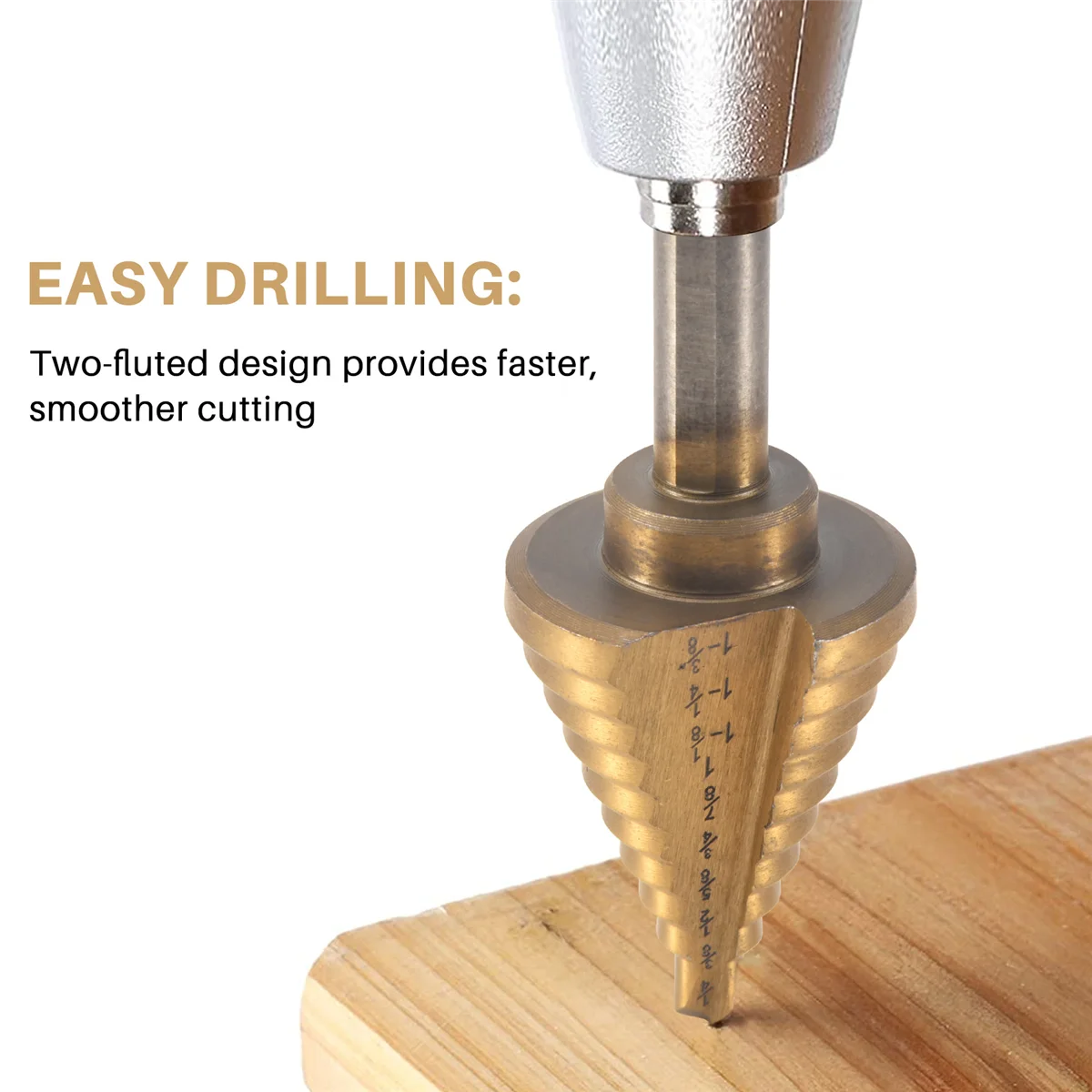 Ступенчатое сверло коническое Высокоскоростная сталь 10 шагов от 1/4 до 1-3/8 дюйма