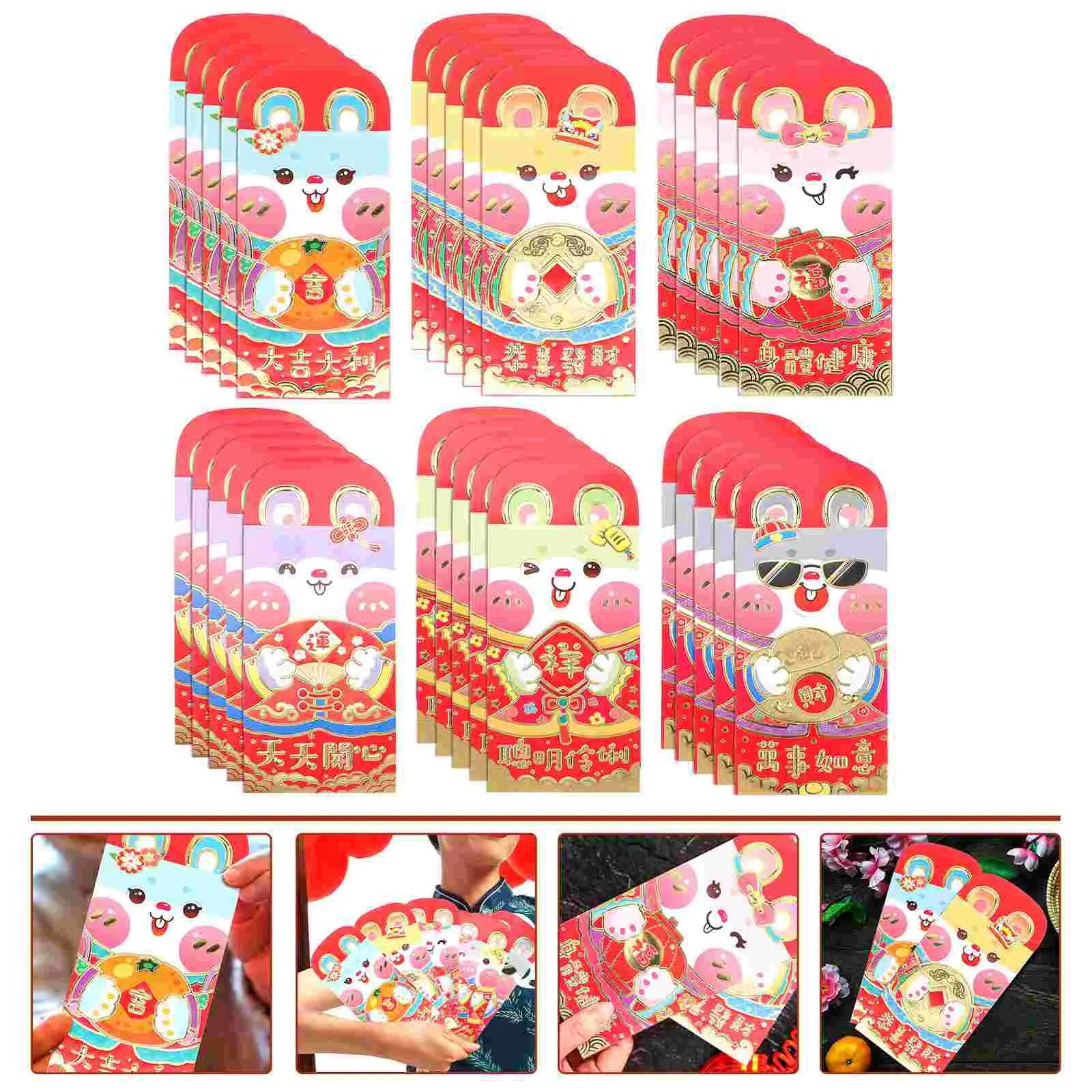 

Red Year New Envelopes Chinese Envelope Money Packet Packets Rabbit Lucky Bag Gift Eve Years Spring Pocket Wedding Festival Bao