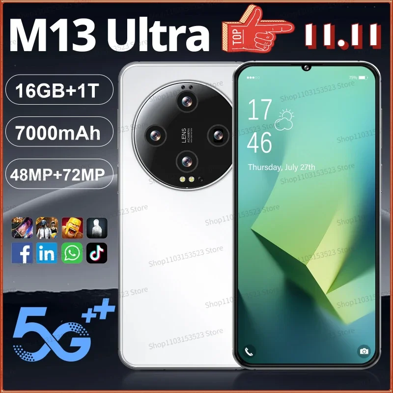 

Smartphone Mi 13 Ultra 6.8 HD 16G+1TB Telephone Global Version 4G 5G Cellphones Snapdragon8 Gen2 Android Unlocked Mobile Phone