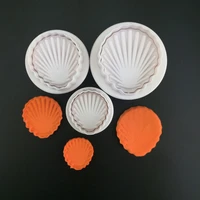 3pcs sea shell shape 3d cake mould fondant chocolates biscuit mold tools cookies cutter bakeware for baking kitchen accessories
