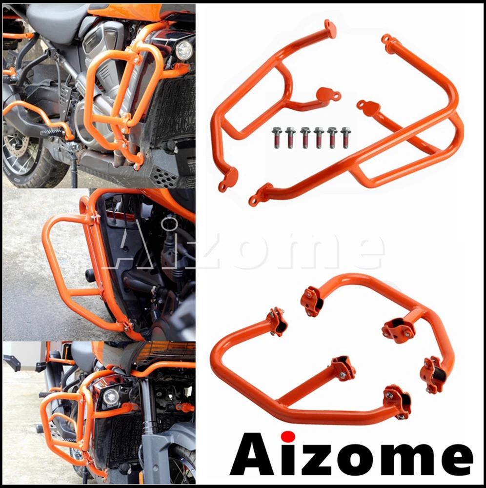 

Orange Highway Engine Guard Protector Reinforced Crash Bumper Bars For Harley Pan America 1250 RA1250 Special RA1250S 2021 2022