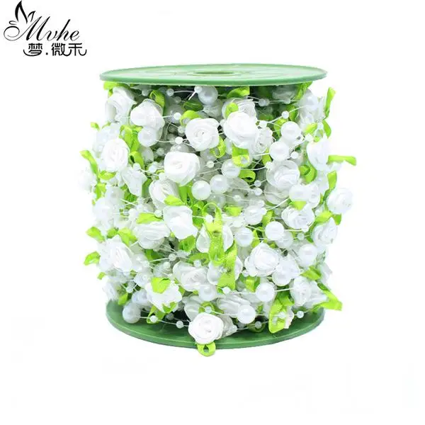 25 м Роза жемчуг Фолиевая бусина цветок фотоэлемент для свадебной вечеринки