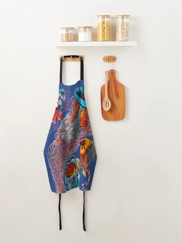 Синий: фартук Haeckel Discomedusae мужской для барбекю женский кухонный парикмахерский