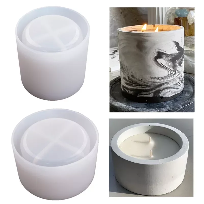 

Sizes Round Cement Concrete Molds for Candle Cup Holder Silicone Mold DIY Handmade Flower Pot Clay Mould Wax Box Making Tool