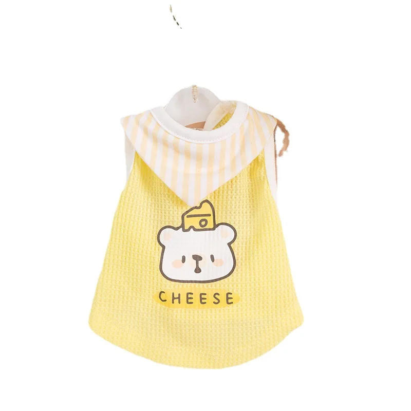 Spring and Summer New Striped Neck Dog Vest Thin Breathable Small Dog Teddy Panda Pet Apparel Dog Vest Puppy Dogs Clothes images - 6