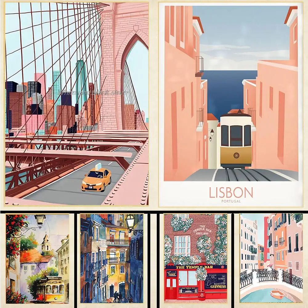 

Карта города, Лондон, Нью-Йорк, Париж, Испания, искусство, холст, плакат для гостиной, Декор, домашняя Настенная картина