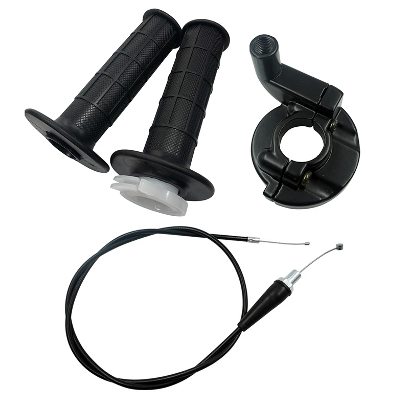 

Motorcycle Handle Girps+black Throttle Line Gas Settle Dirt Pit Bike Parts Universal Twist Throttle Handle Grips & Cable Set