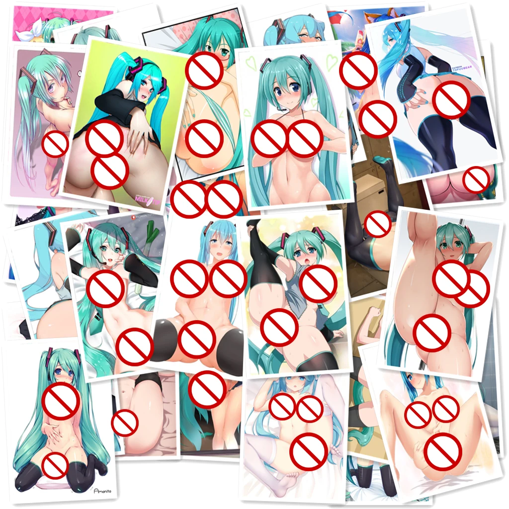 Аниме Hentai сексуальный постер Waifu Hatsune Miku наклейки s СКЕЙТБОРД гитара Чемодан