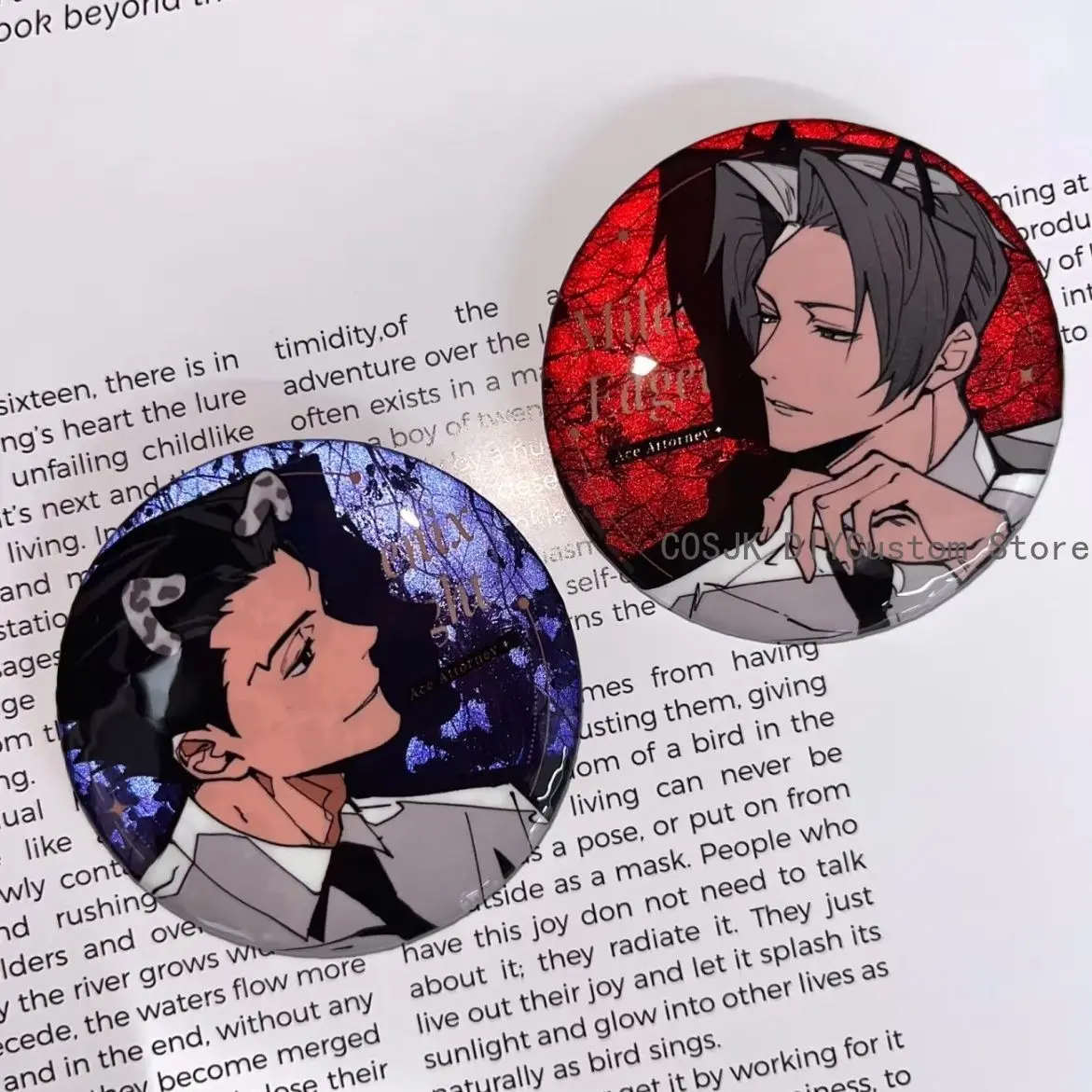 Игра Ace Attorney Phoenix Wright Miles Edgeworth мультфильм аниме значок булавка косплей жесть брошь реквизит Kawaii подарок (art.: 3920d08defd3e) - 3920d08defd3e