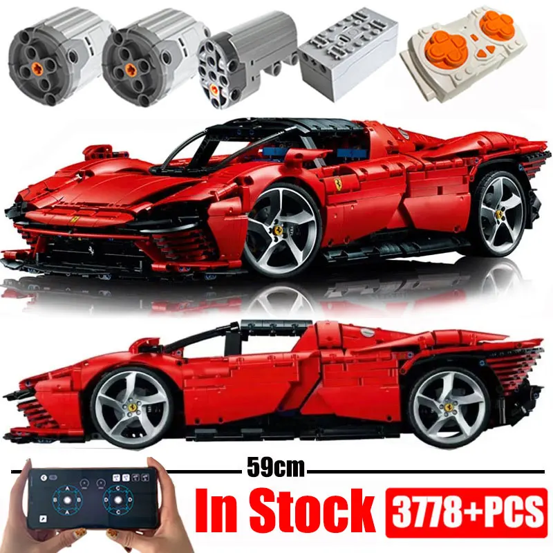 

Compatib 42143 Ferraried Daytonaed SP3 Technical Car Building Block Super Racing Sports Vehicle Bricks Toys For Boys Adult Gifts
