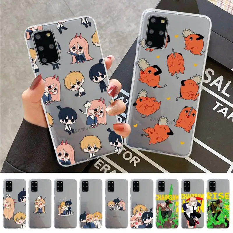 

Cute Cartoon Chainsaw Man Phone Case for Samsung A51 A52 A71 A12 for Redmi 7 9 9A for Huawei Honor8X 10i Clear Case