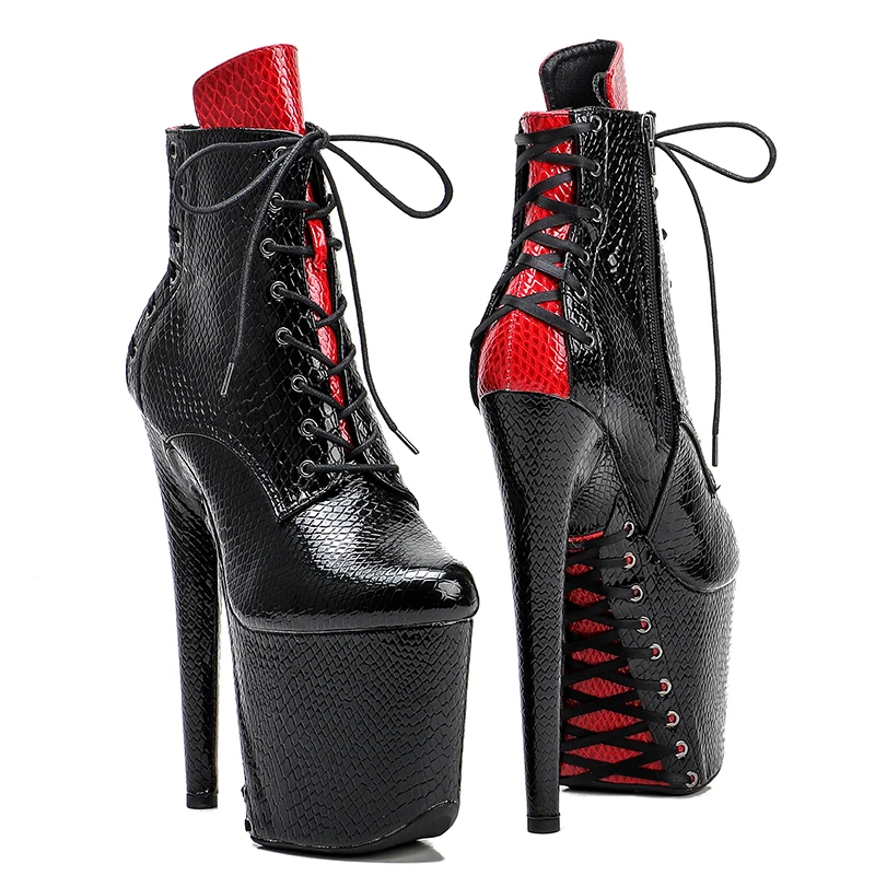 Leecabe 20 см/8 дюймов ПУ Верхняя Мода высокий каблук платформа танцевальные ботинки