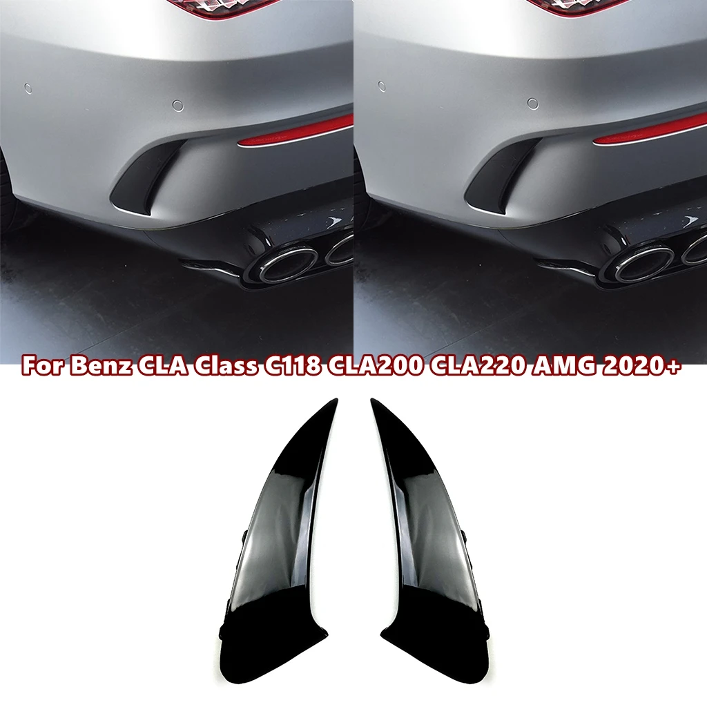 

2Pcs Car Rear Bumper Spoiler Side Wing Canard For Mercedes Benz CLA Class Sport C118 CLA200 CLA220 CLA250 CLA45 AMG 2020+