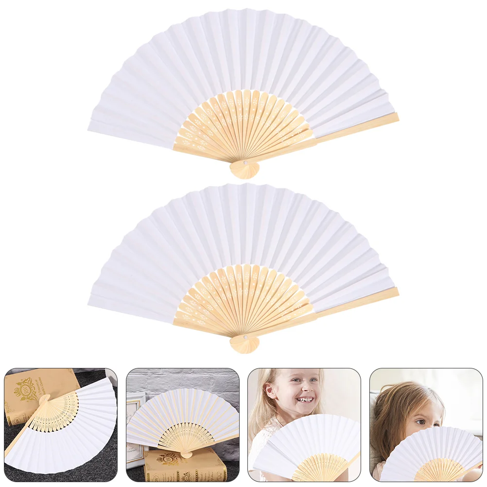 

8pcs DIY Painting Fans Interesting Blank Folding Fan Children's Drawing Toys