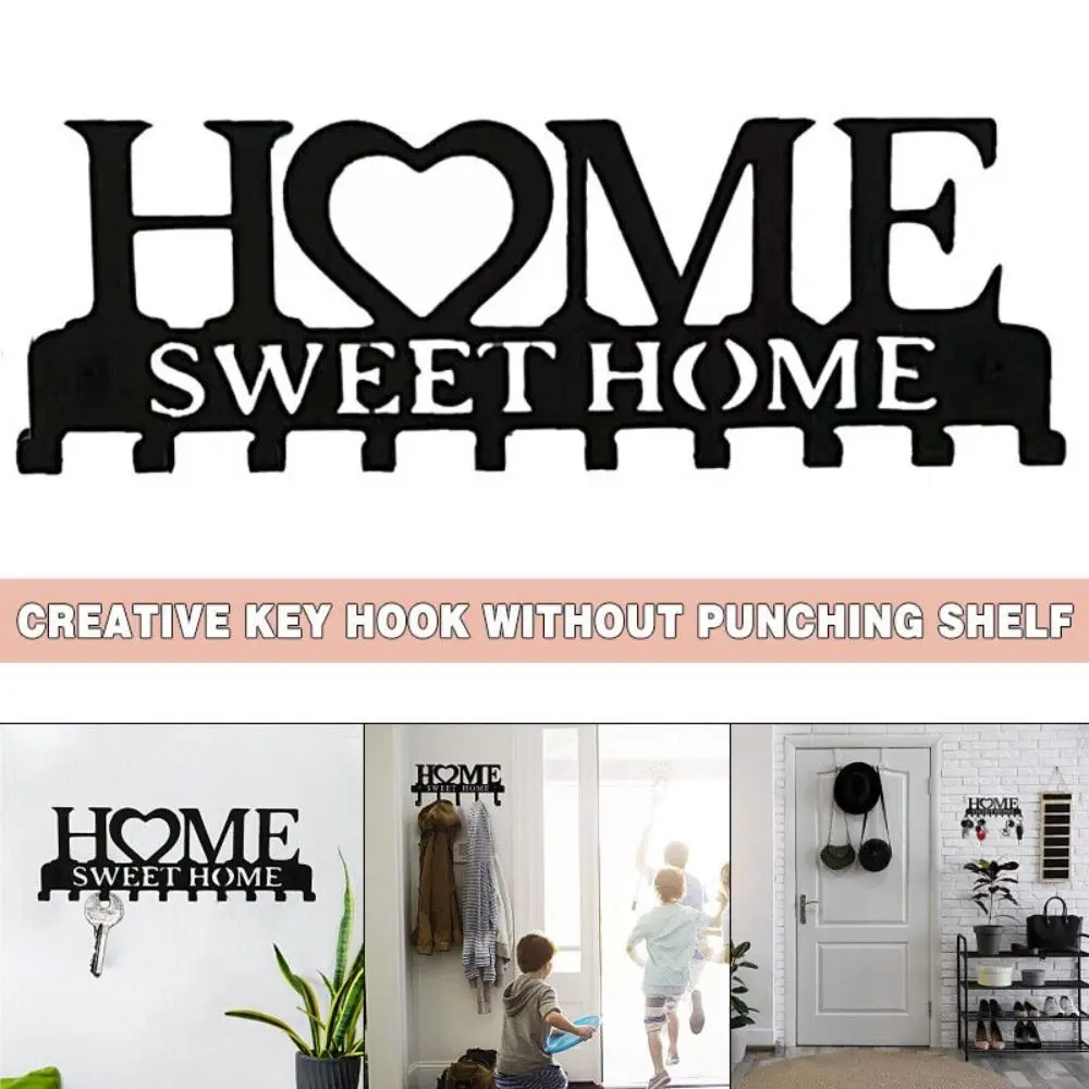 

Iron Home Decorative Wall Mounted Key Hanger Hanging Rack Iron Home Letter Hook Key Holder Home Key Storage Towel
