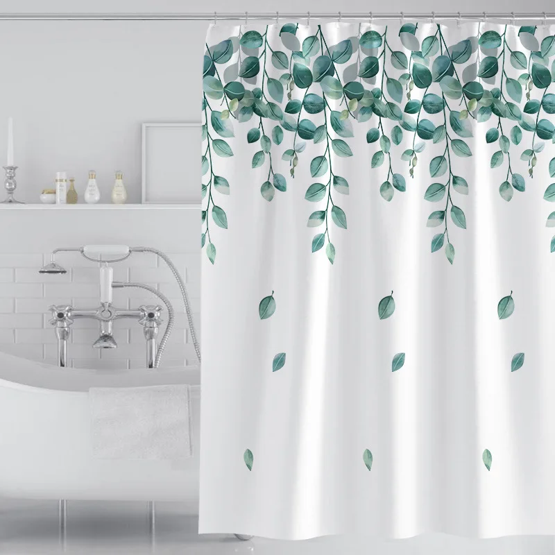 

Simple and Fresh Household Shower Curtain Waterproof and Thickened Polyester Shower Curtain Extra Large Wide for Bathroom