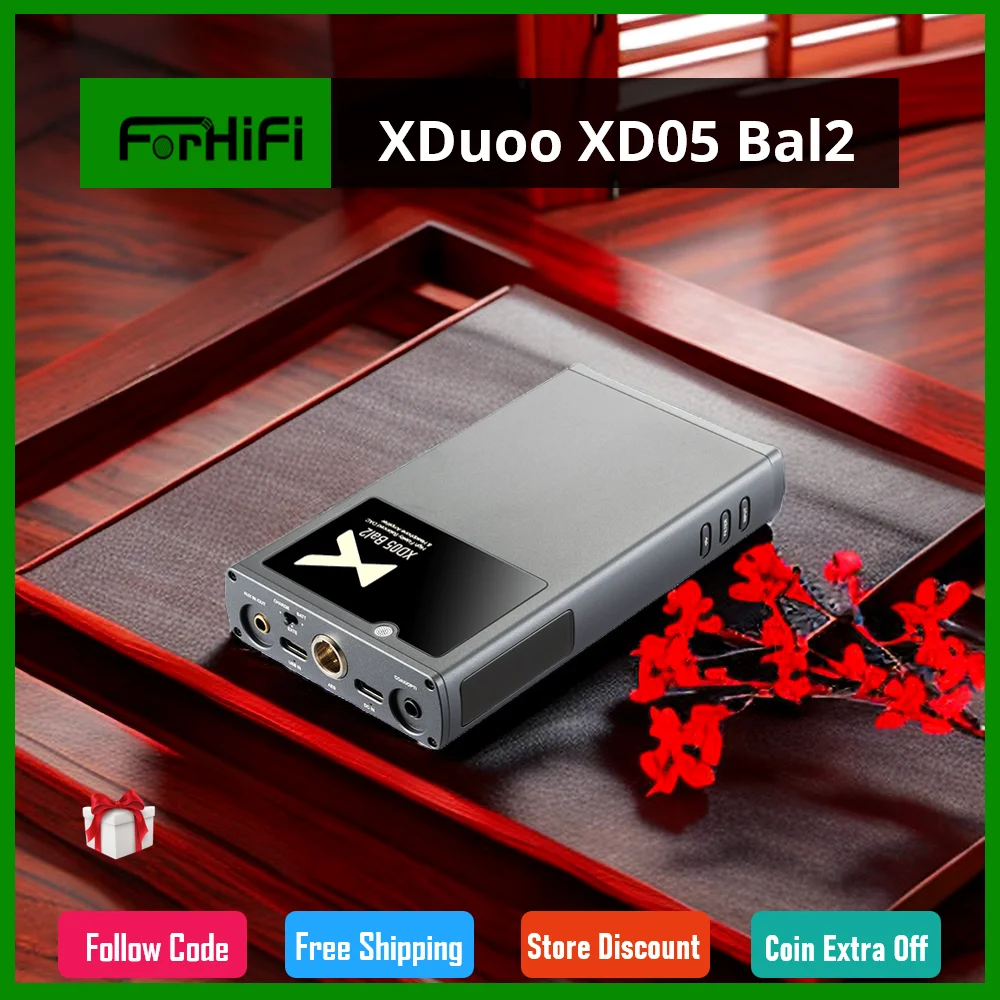 

XDuoo XD05 Bal2 Portable HiFi Balanced DAC AMP Bluetooth 5.1 XU316 Headphone Amplifier 1500mW Output Power 4.4mm Port Decoder