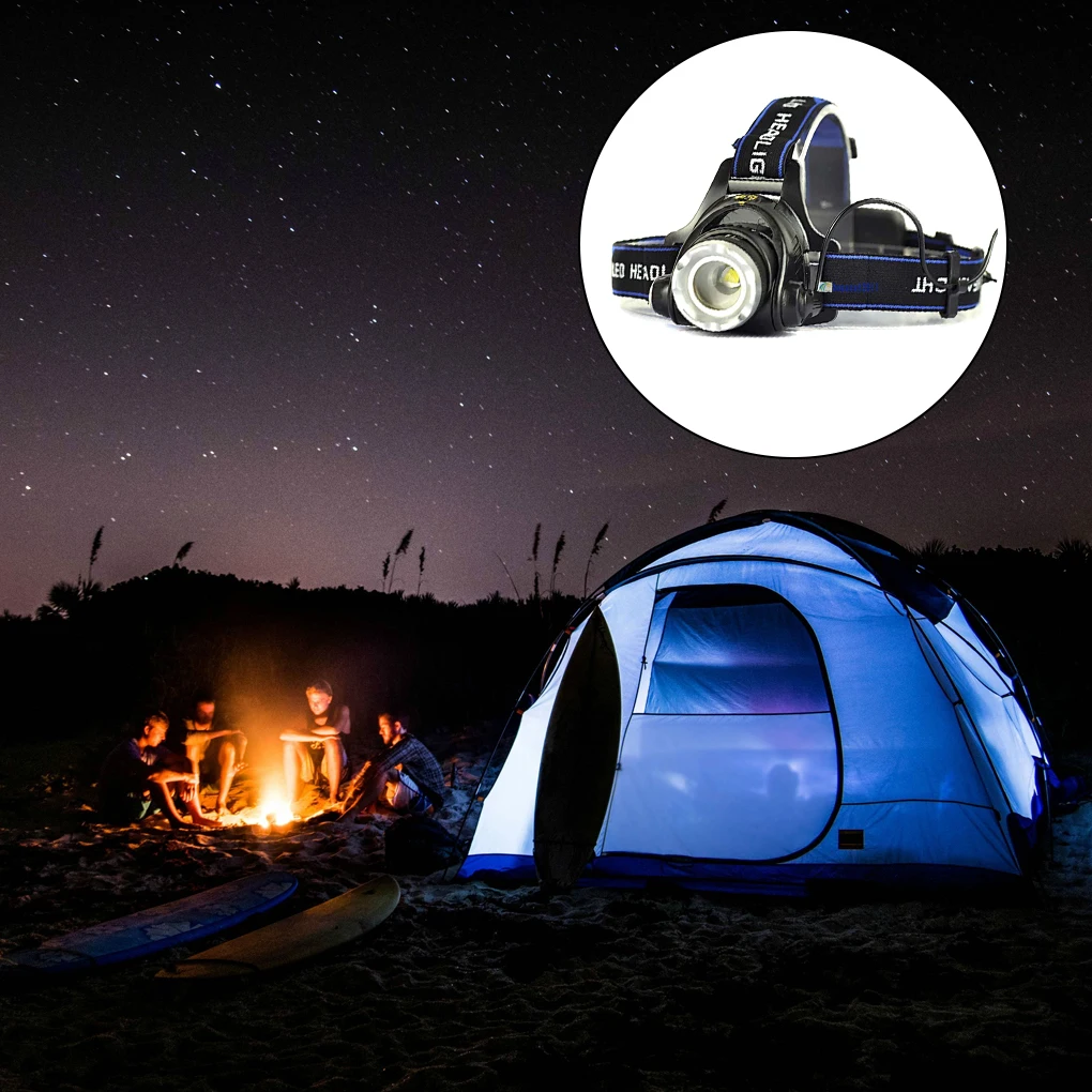 

Головные фонарики, Головной фонарь, водонепроницаемый фонарь, высокая мощность, защита от скольжения, портативный Головной фонарь для рыба...