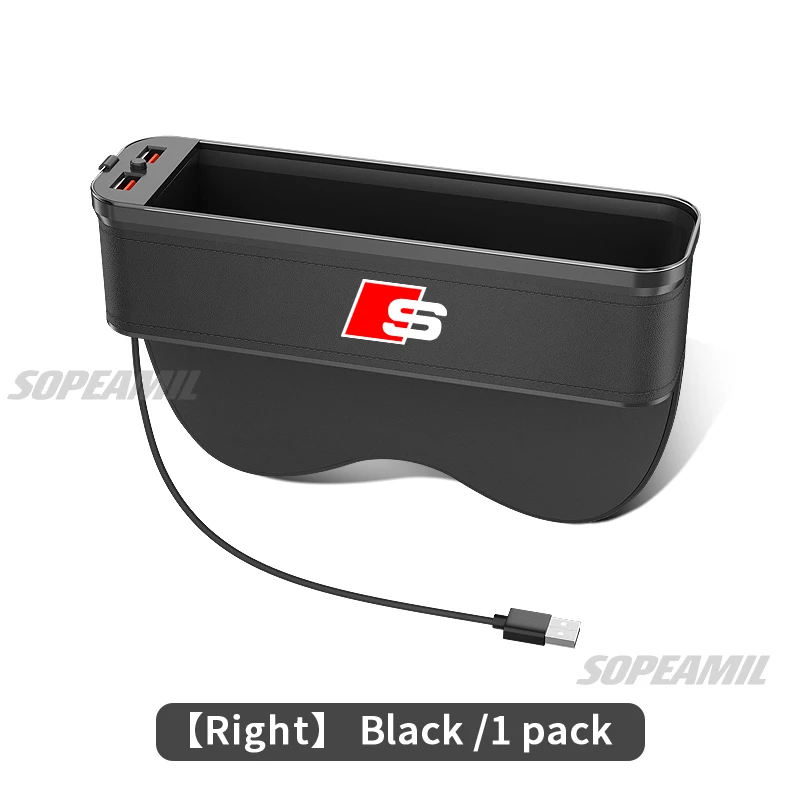 

Для Audi Audi S Line S3 S4 S5 S6 S7 S8 SQ5 SQ7 RS3 RS4 RS5 RS6 RS7 Коробка для хранения автомобильных сидений с USB-зарядкой, слот для зазора сиденья