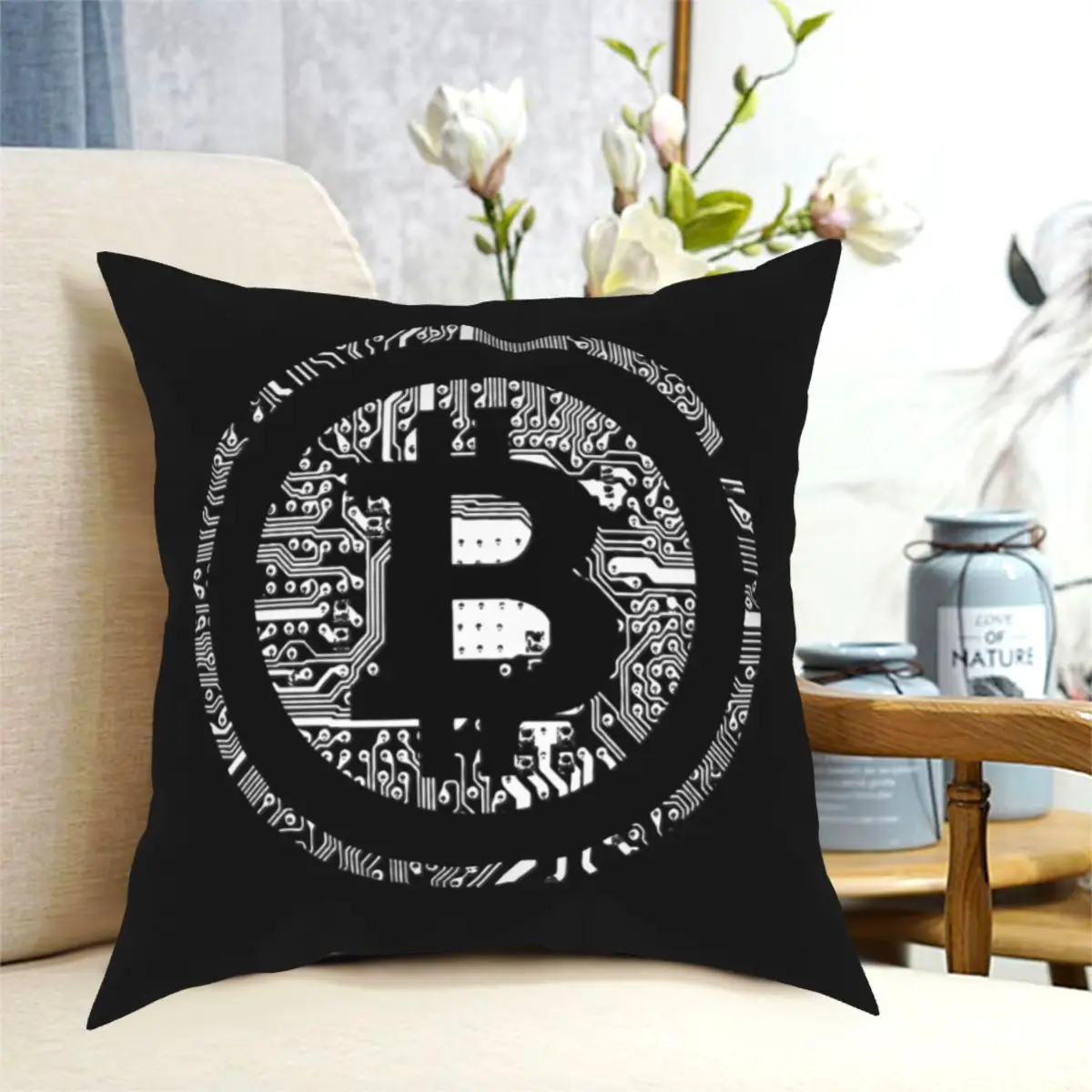 Promote Financial Revolution Bitcoin Crypto Pillowcase Soft Polyester Cushion Cover Decor Throw Pillow Case Home 45X45c |