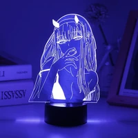 my hero academia cartoon night light attack on titan anime 3d bedside led lamp for kids bedroom decor zero two beloved gifts