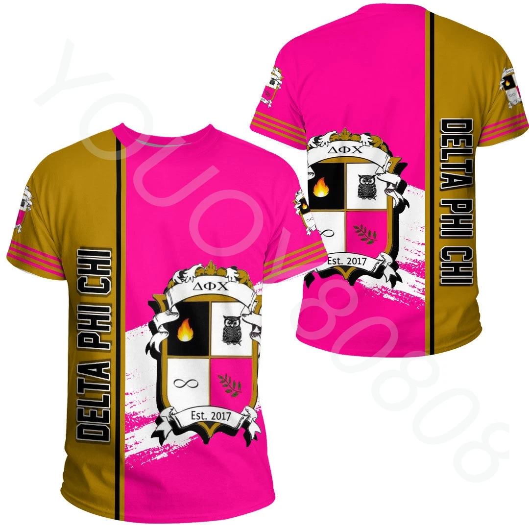 

New Summer Printed Round Neck Short Sleeve Casual Sports Top Africazone Clothing - Delta Phi Chi T-shirt