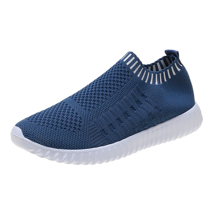 2022 Fashion Sock Shoes Plus Size 43 Women Sneakers Ladies School Students Shoes Contrasting Color Slip-on Woven Shoes