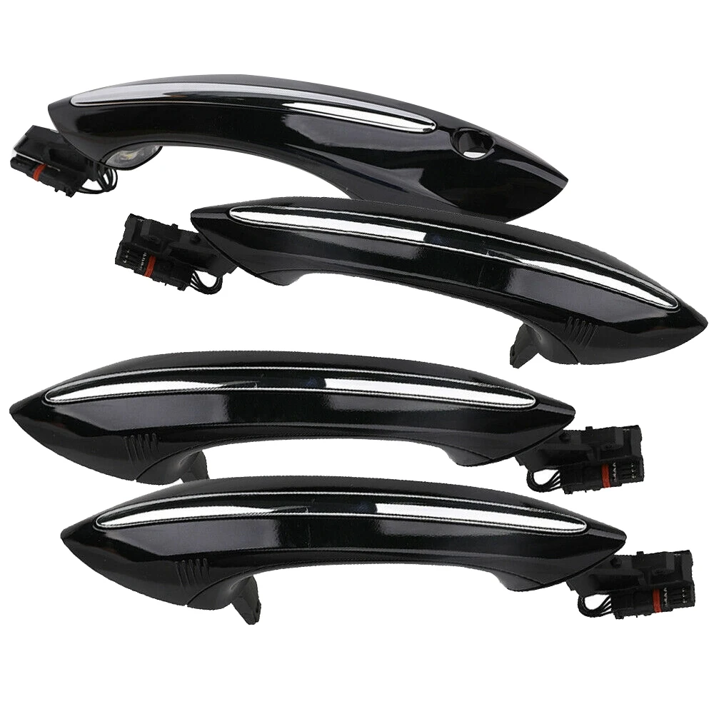 

4X Black Comfort Access Door Handle Set For-BMW 5 6 7 Series F07 F10
