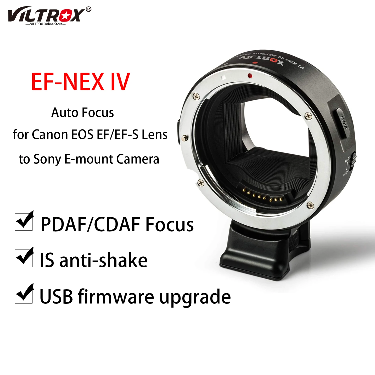

Viltrox EF-NEX IV адаптер для крепления объектива с автофокусом полная Рамка для Canon EOS EF/фотообъектива для Sony E-Mount Camera A9 AII7 A6500