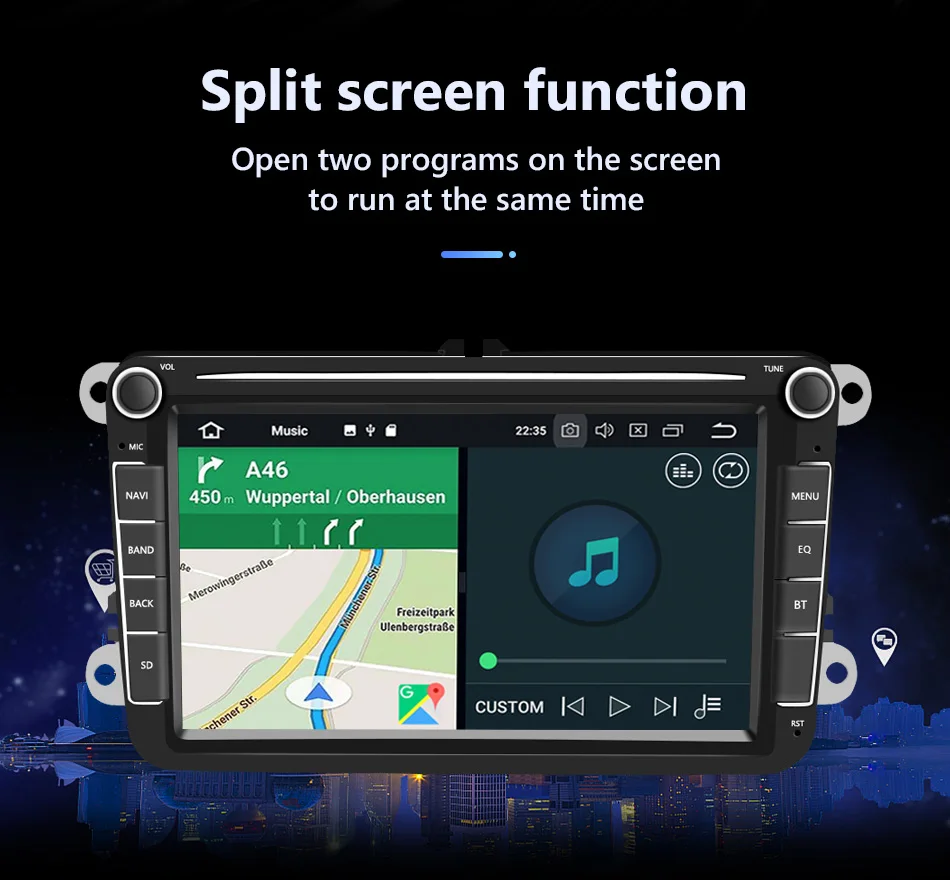 Автомагнитола на Android 10 для Skoda Octavia 2 II VW Passat B6 B7 CC Polo Sedan Amarok Tiguan Golf 5 6 Din GPS без DVD -