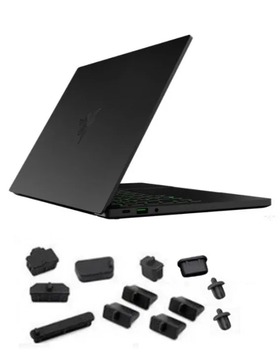 

Dustproof Laptop Black Silicone Plug Port Cover For Razer Blade 13 14 15 13.3" 14" 15.6"/ Blade Stealth 12.5/ Blade pro 17