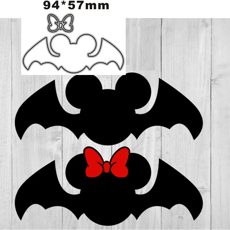 2022 New Mouse Head Bat Animal Bow Tie Metal Cutting Dies for Scrapbooking Paper Craft and Card Making Embossing Decor No Stamps
