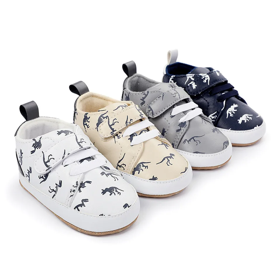 

2021 Spring New Cartoon Dinosaur Monster Toddler Shoes Boys' Indoor Walking Shoes PU Leather Baby Shoes Newborn Bebe Sneakers