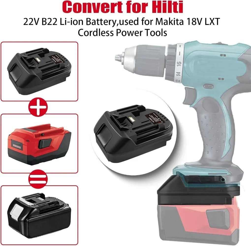 Адаптер аккумулятора для Hilti на инструменты Makita 18 В преобразователь 22 B22