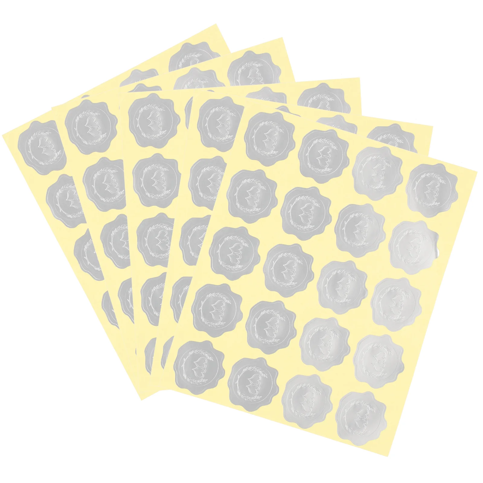 

5 Sheets Embossed Sealer Letter Accessory Alphabet Tabs Envelope Label Stickers Pvc Sealing Round Labels