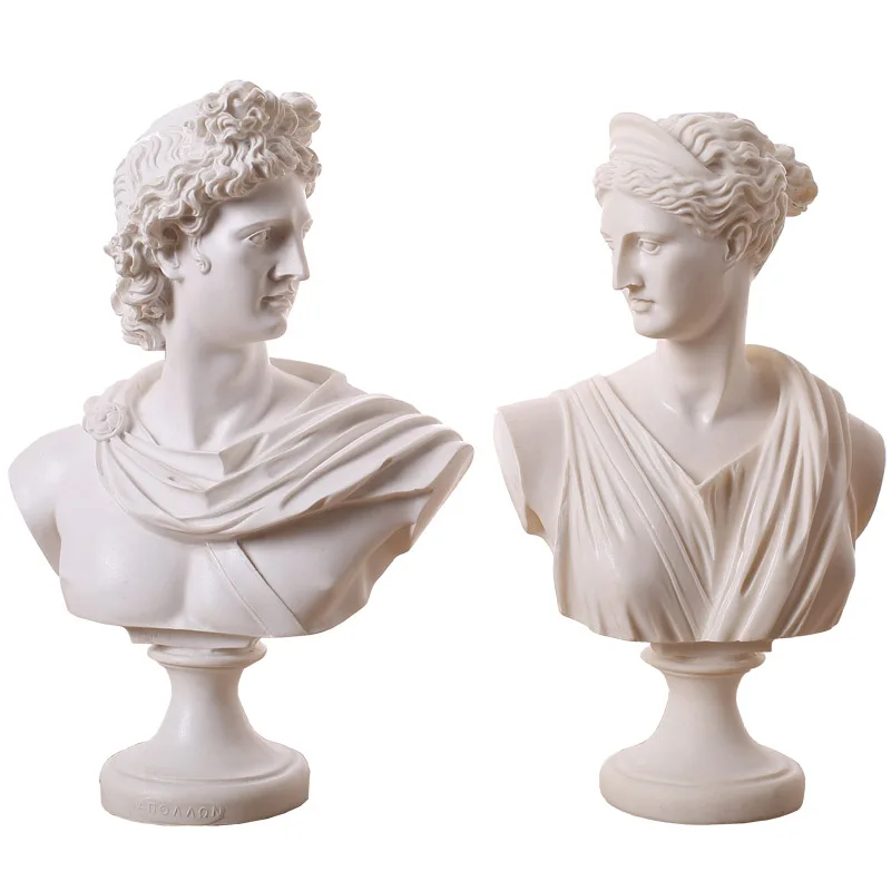 

31CM APOLLO VENUS DAVID BELVEDERE BC: BONDED MARBLE RESIN SCULPTURAL BUST GREEK MYTHOLOGY HOME ACCESSORIES R07