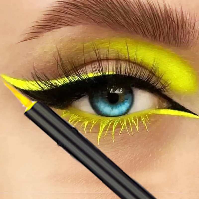 Waterproof Lasting Quick-dry No Blooming Colorful Blue Pink Eye Liner Pen Makeup Cosmetics Tools