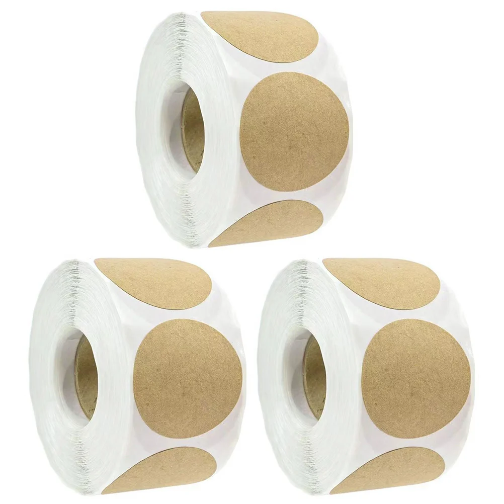 

3 Rolls Name Labels Stickers Gift Tag Envelopes Delicate Kraft Paper Tags Decor