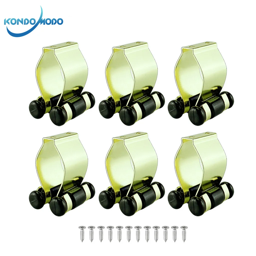 

6X Gilding Metal Fixing Rack Wall Mount Rod Collection Rack Storage Fishing Rod Clips Club Positioning Clamps Holder Accessories