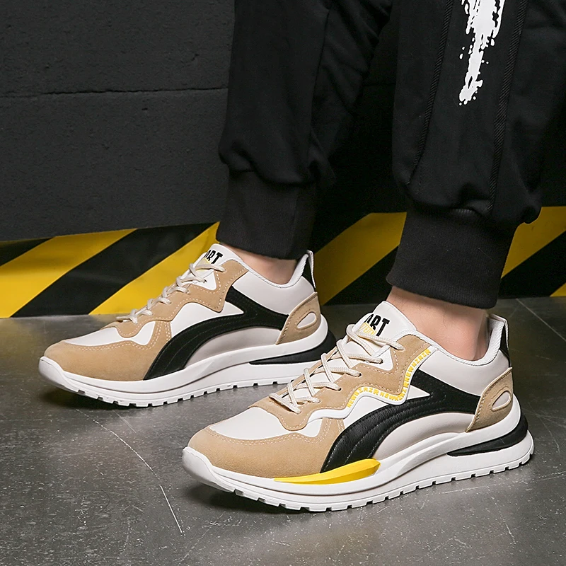 Outdoor Trend Running Sneakers for Men Comfort Hard-wearing Tenis Masculino Anti-skid Lace-up Jogging Shoes Fashion All-match