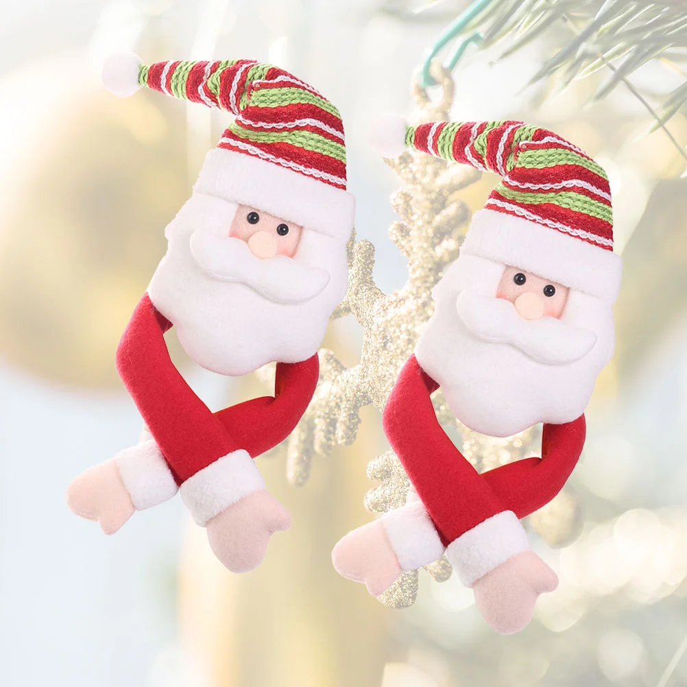 

2 Pcs Christmas Bottle Cover Festive Santa Claus Embrace Hands Bottle Cover Champagne Ornament New Year Xmas Decoration