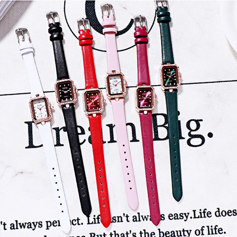Exquisite Diamond Retro Watch Fashionable All-Match Square Belt Women's Watch