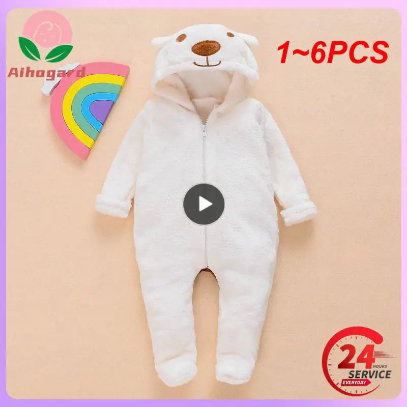 

1-6 шт., Детский комбинезон с капюшоном и длинным рукавом