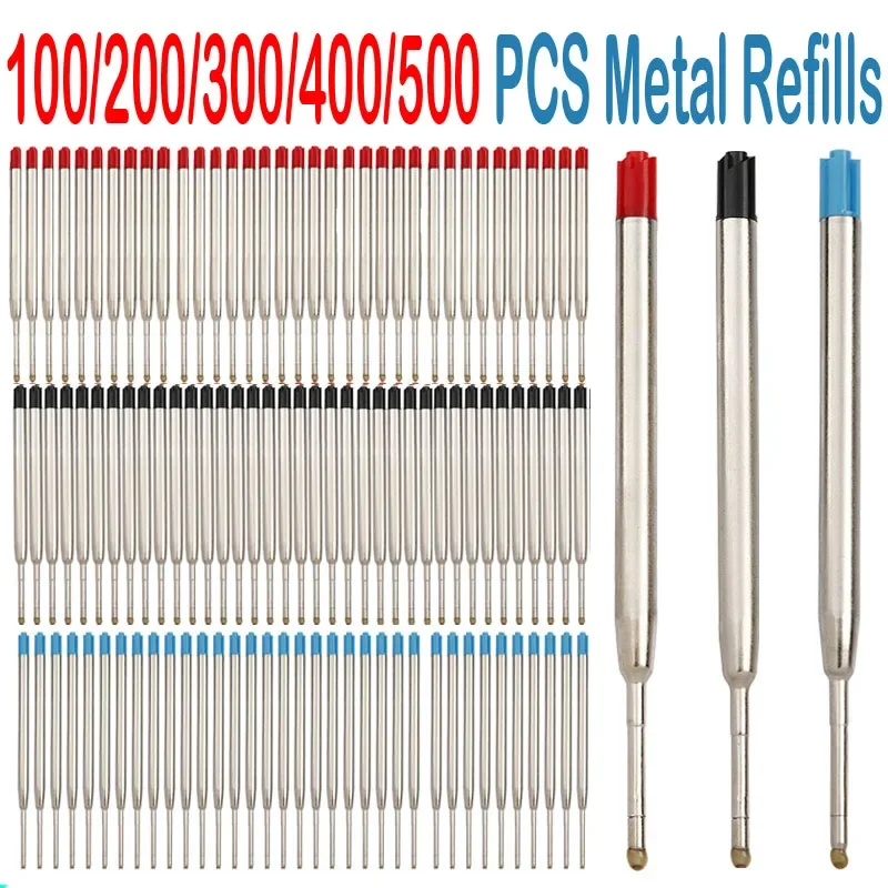 Металлическая шариковая ручка с голубыми и черными чернилами 100/200/300/500 шт.