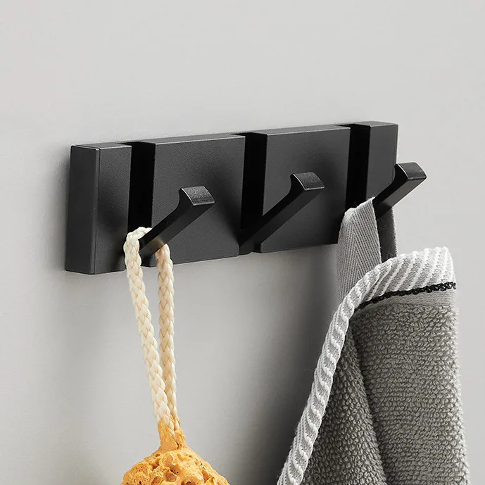 

Складная вешалка для полотенец, черные и золотые крючки из алюминия