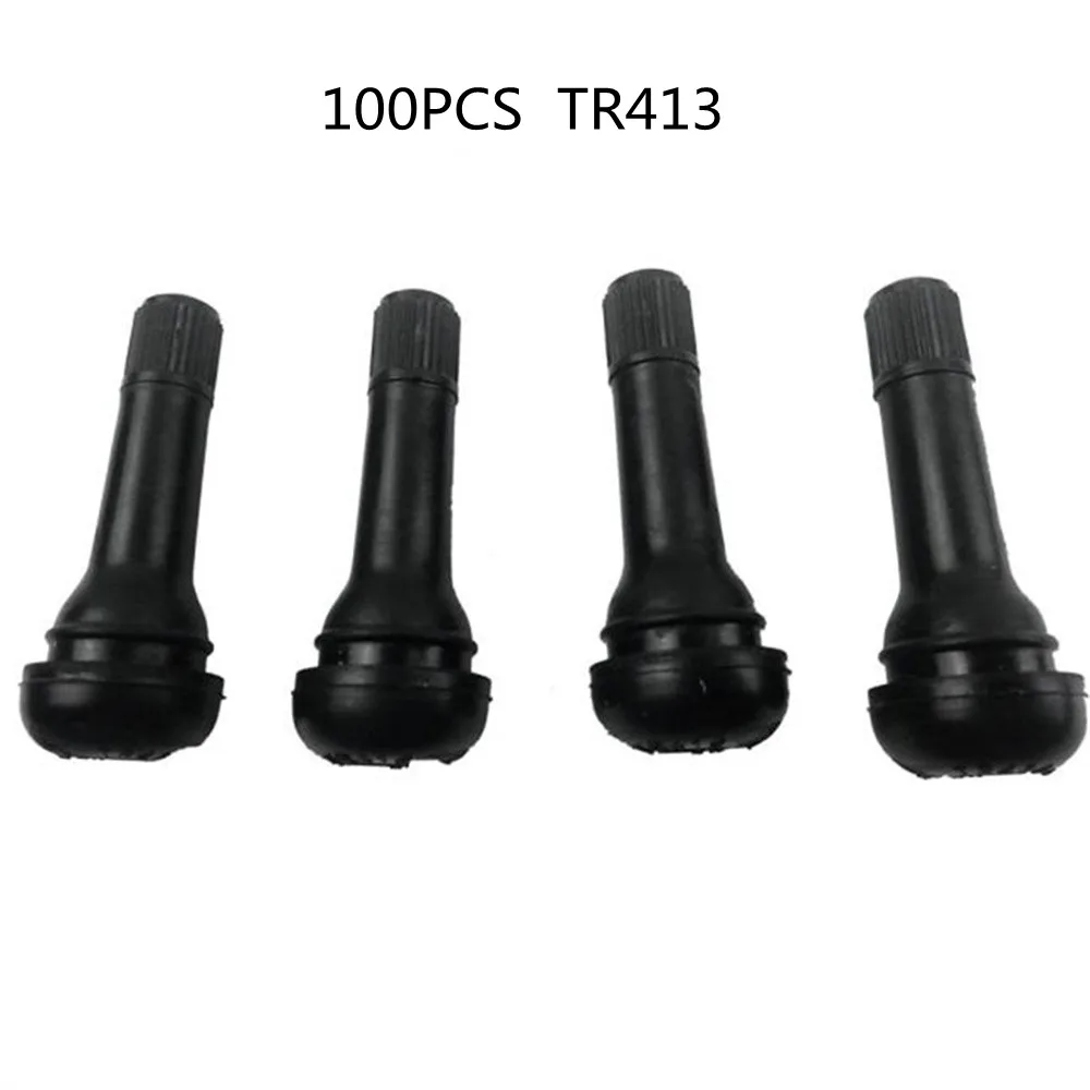 100 шт. TR412/TR413/TR414 короткие черные резиновые стержни клапана TR412 бескамерные шины