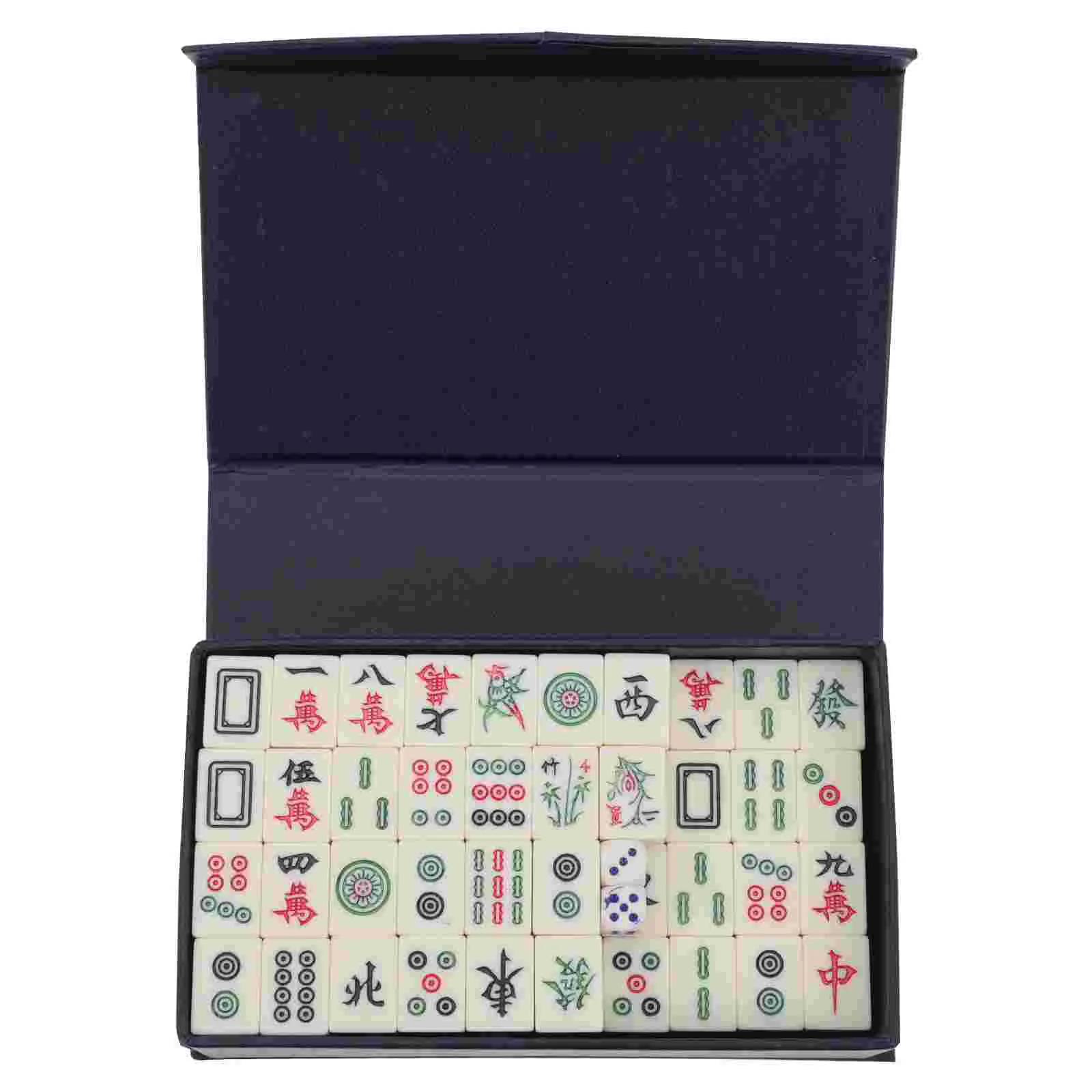 

1 Set Portable Chinese Traditional Mahjong Set Mah-Jong Set with Dices