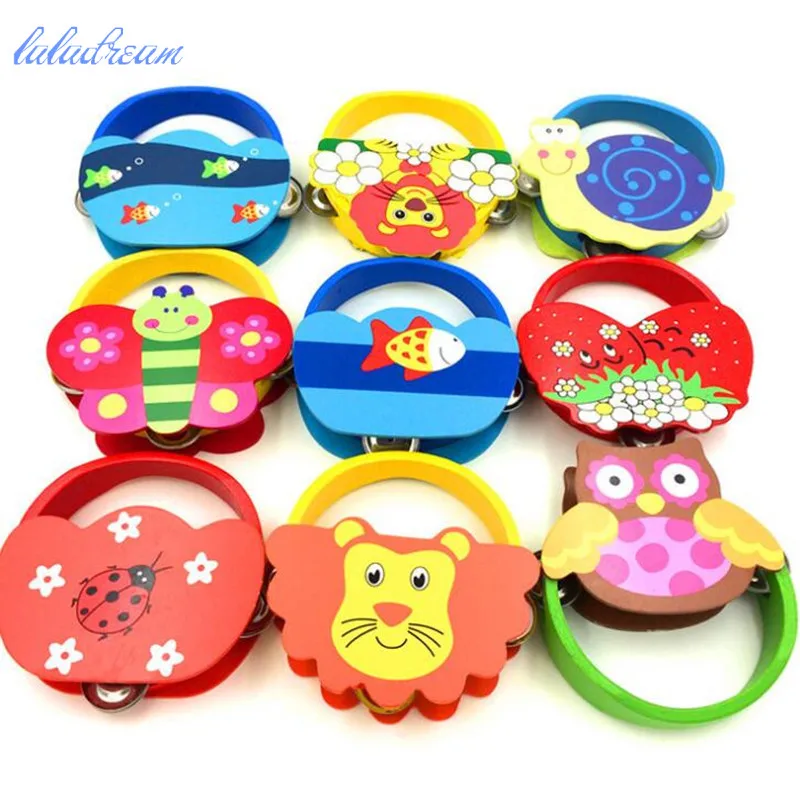 

1pc Handbell Medium Cartoon Percussion Instrument Kid Game Toy Musical Instrument Wooden Toys